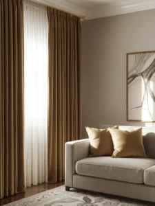 olive velvet curtains