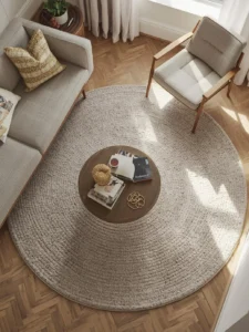 round neutral area rug