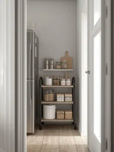 slim rolling pantry cart