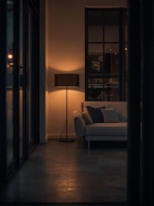 smoked glass globe floor lamp