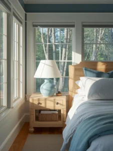 soft blue ceramic lamp