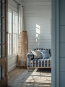 tall woven rattan floor lamp