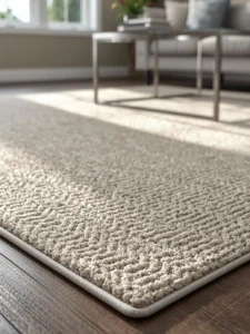textured high-low neutral rug