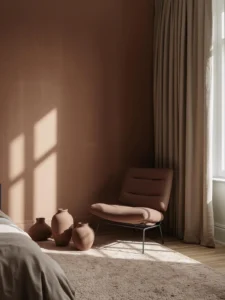 vertical corner shot of a minimalist bedroom