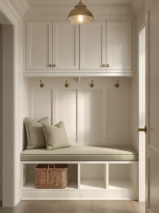 A beautifully built-in entryway bench