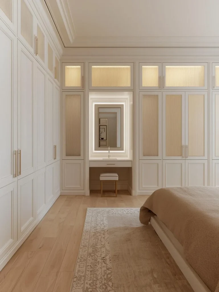 A bedroom remodel wide shot