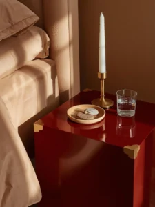 A close-up bedside vignette