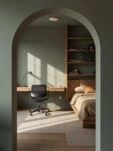 A considered bedroom-office hybrid