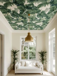 A living room with all four walls left in soft warm white