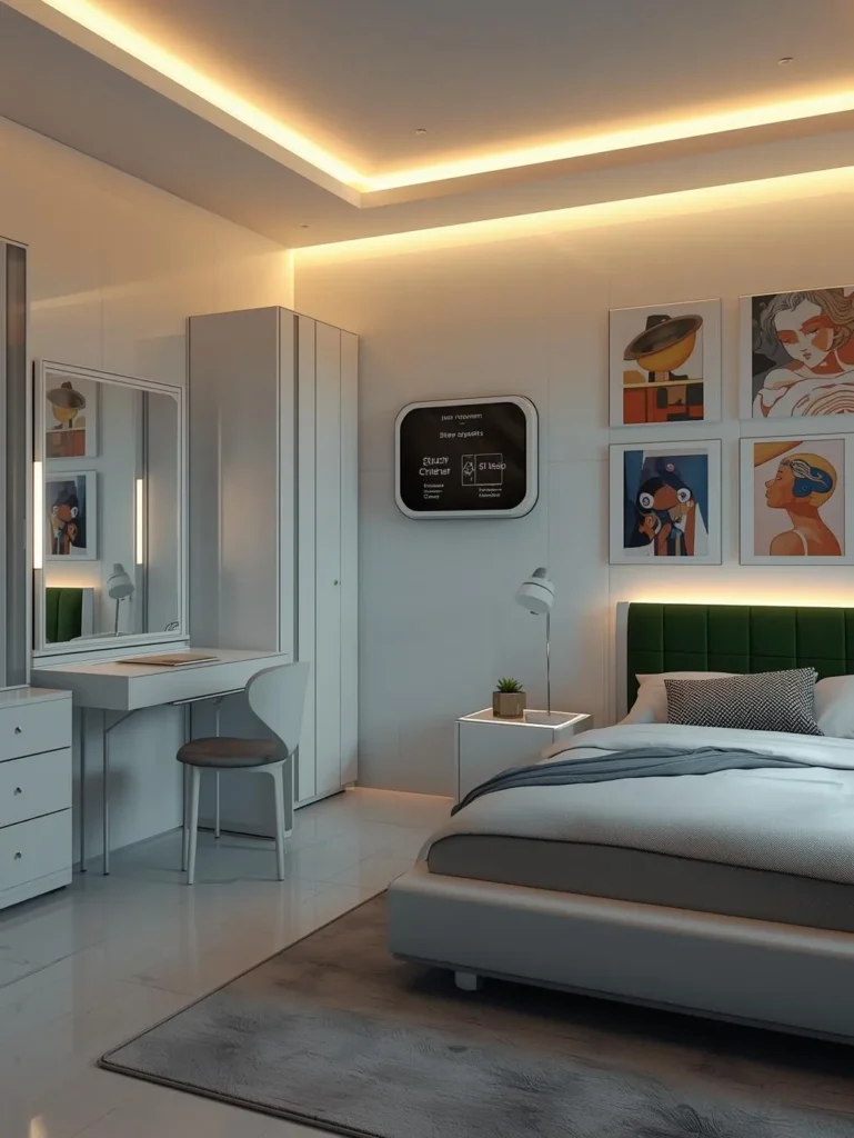 A near-future teen bedroom