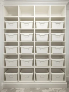 A neatly organized laundry room