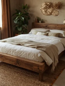 A reclaimed wood bed