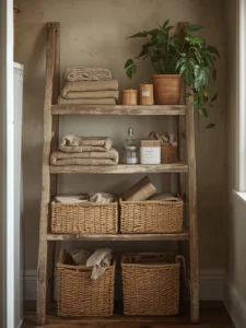 A rustic laundry room