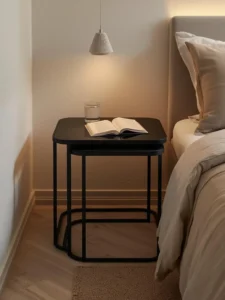 A set of three slim nesting side tables
