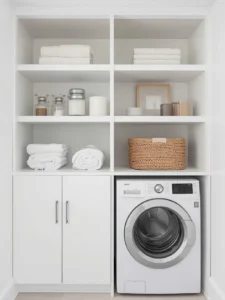 A sleek, modern laundry room