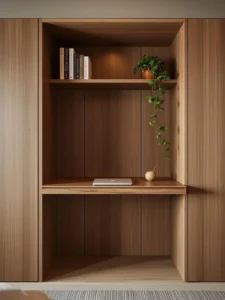 A sophisticated bedroom home office integration