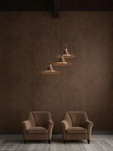 A tall double-height living room wall