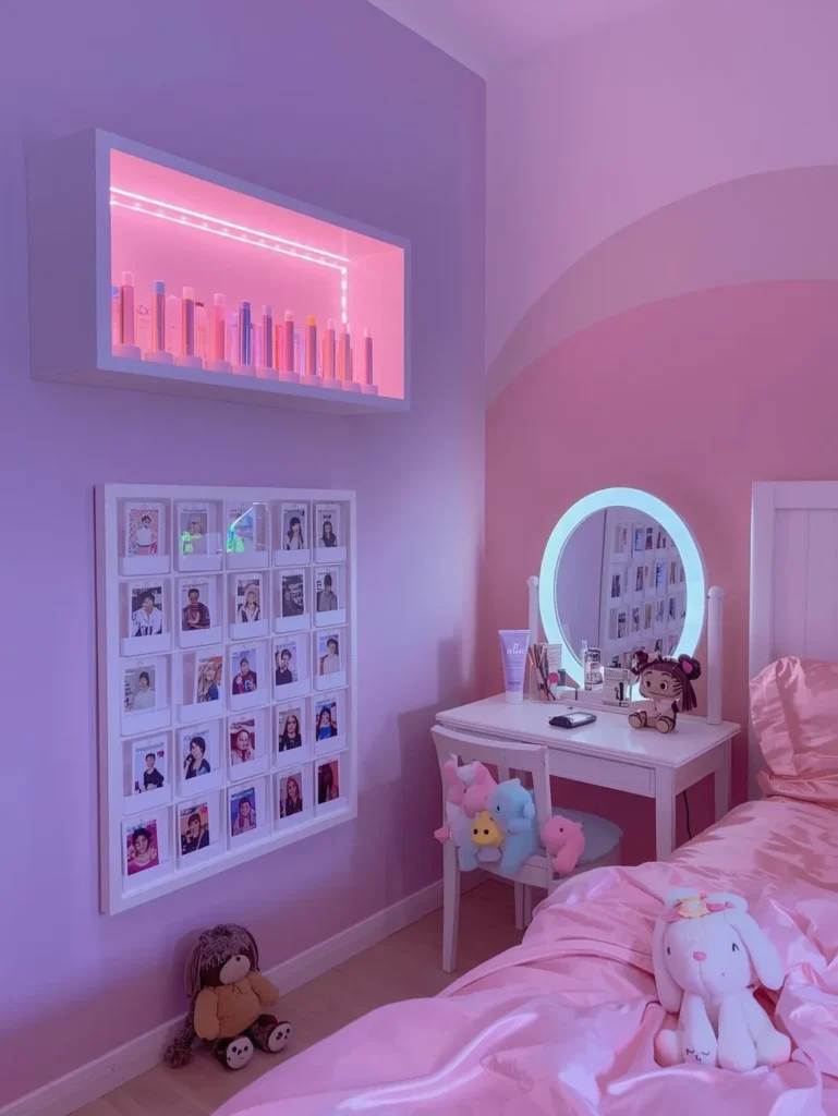 A teenage girl's K-pop inspired room