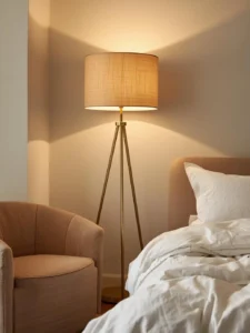 A towering floor lamp