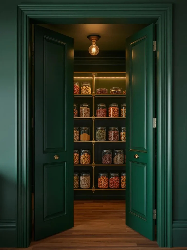 A wide pantry door swung