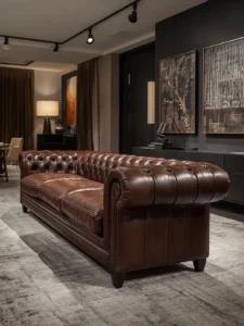 An elegant leather sofa