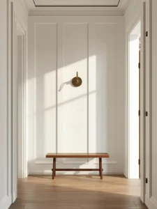 An entryway dressed floor-to-ceiling