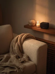 An intimate small apartment living room