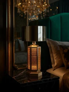 Art Deco geometric table lamp