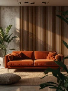 Burnt terracotta sofa