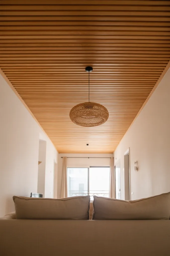 Ceiling Treatment With Exposed Beams or Wood Slats