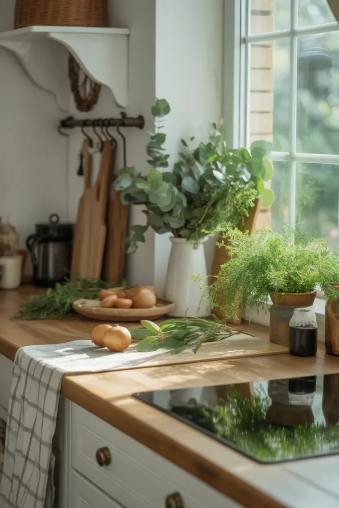 Cottage-Style Easter Kitchen With Layered Textiles