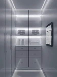High-tech laundry room pantry