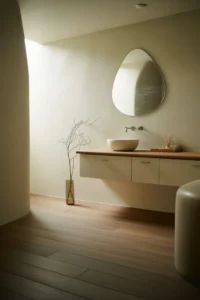 Japandi master bathroom