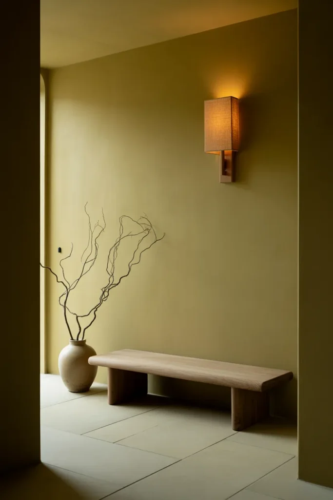 Low platform bench in natural ash wood, no cushion