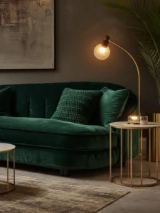 Luxurious velvet sofa