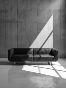Matte black minimalist sofa