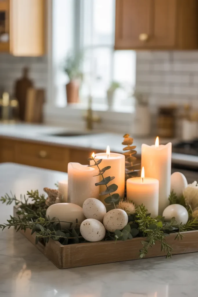 Minimalist Easter Countertop Styling With Natural Elements