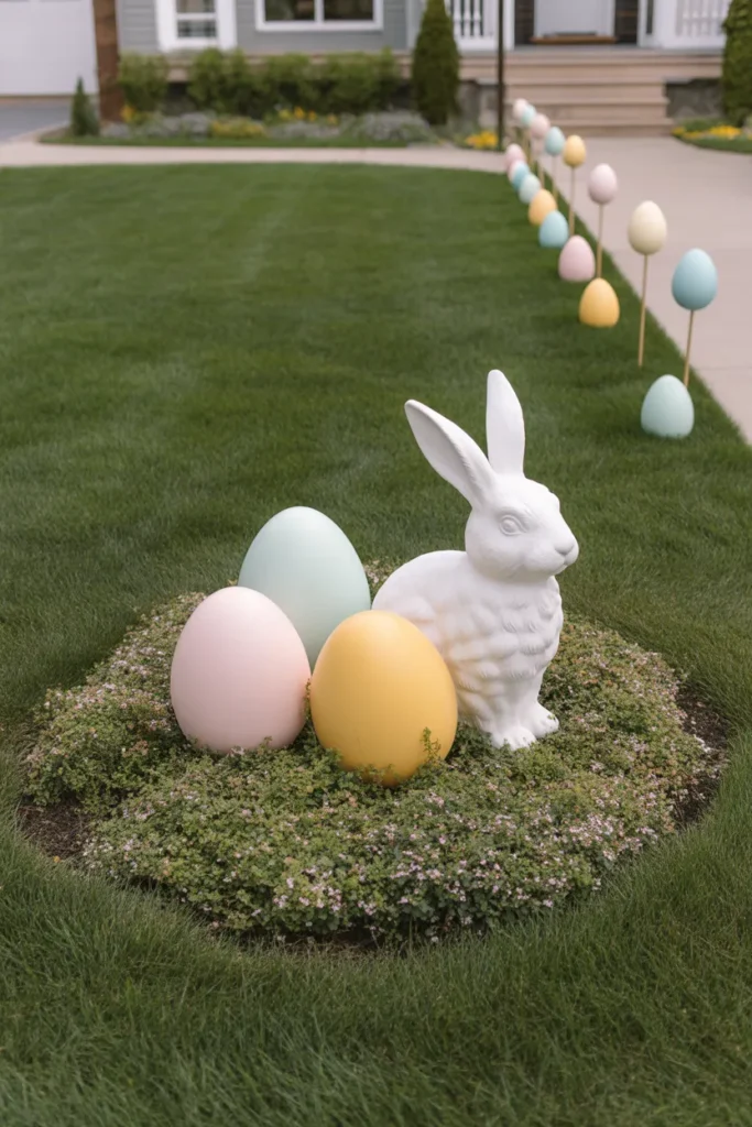 Oversized Decorative Eggs and Bunny Statues to Your Lawn
