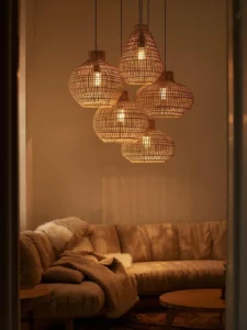 Scandinavian living room seating area below