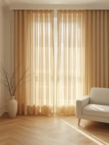 Scandinavian living room with wall-to-wall ceiling-mounted