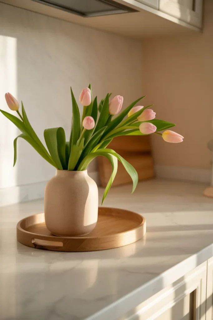 Soft Lighting Kitchen Decor for a Cozy Easter Feel