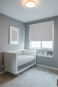 a minimalist boy nursery