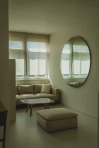 a small but well-designed family room appearing spacious