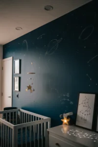 a space-theme boy nursery