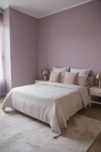 all walls painted in dusty muted lavender