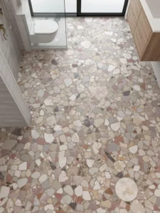 bespoke terrazzo with large irregular marble chips