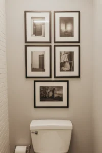 black and white photography gallery arrangement