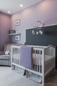boy nursery with soft matte lavender