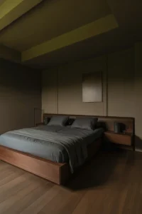 charcoal painted walls and ceiling