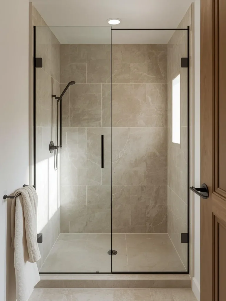 compact bathroom walk in glass shower